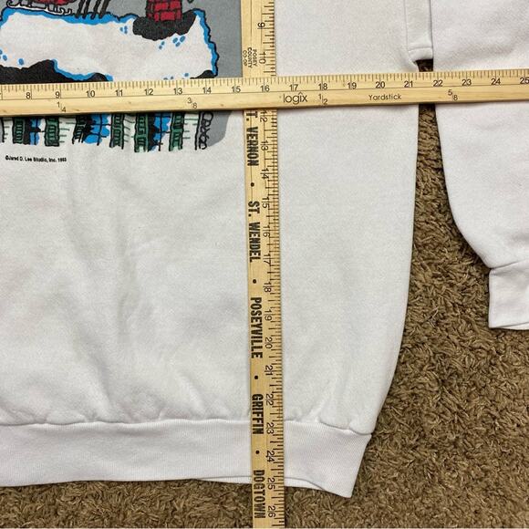 Vintage Jared D Lee Studio Funny Santa 911 Christmas Sweatshirt 1993 large - Picture 5 of 8